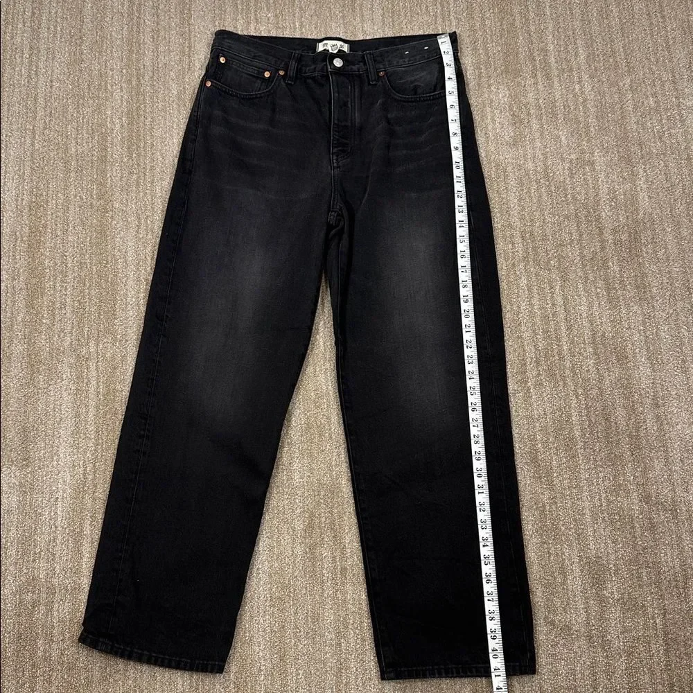 Madewell Black Kent Wash Low Slung Straight 100% Cotton Jeans Women Size 29